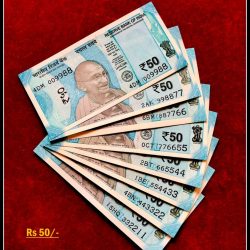 Rs 50/- India Banknote Solid Set Gem Unc 009988 to 332211 Latest Issue Unique and Rare