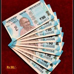 Rs 50/- India Banknote Solid Set Gem Unc 010011 to 090099 Latest Issue Unique and Rare