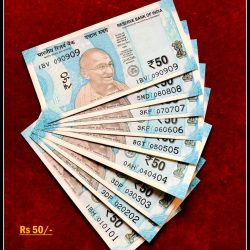 Rs 50/- India Banknote Solid Set Gem Unc 010101 to 090909 Latest Issue Unique and Rare