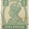 Postal Stamp of George VI 9 Pies Green Colour - Used Condition as per Image.