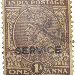 Postal Stamp of George V 1 Anna Brown Colour - Used Condition as per Image.