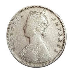 Alternative view of British India Silver 1/2 Rupee Year 1886 VICTORIA EMPRESS **SCARE** Collectable Grade.