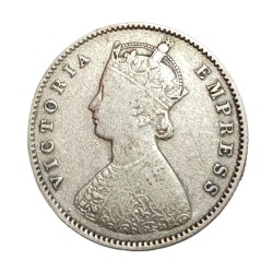 Alternative view of British India Silver 1/2 Rupee Year 1886 VICTORIA EMPRESS **SCARE** Collectable Grade.