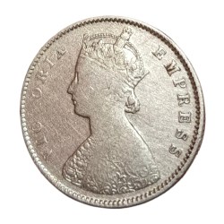 Alternative view of British India Silver 1/2 Rupee Year 1886 VICTORIA EMPRESS **SCARE** Collectable Grade.