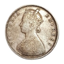 Alternative view of British India Silver 1/2 Rupee Year 1892 VICTORIA EMPRESS **SCARE** Collectable Grade.