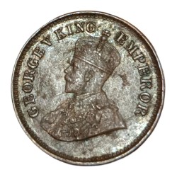 Alternative view of British India Copper 1/2 PICE Year 1936 King GEORGE-V Collectable Grade.