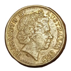 Alternative view of AUSTRALIA Aluminium Bronze 2 DOLLARS Year 2009 Queen ELIZABETH-II Collectable Grade.