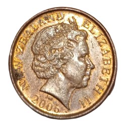 Alternative view of NEWZEALAND Copper 10 CENTS Year 2006 Queen ELIZABETH-II **SCARE** High UNC Grade.