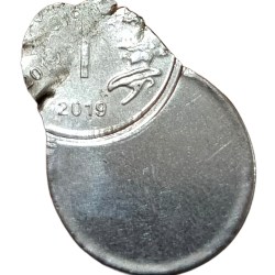 1 Rupee Fss Year 2019 New Lion Variety Vertical OFF CENTRE with MULTIPLE STRIKES Error **RARE** High Collectable Grade.