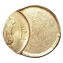 Alternative view of 5 Rupees New Year 2020 Major OFF CENTRE Error UNC Grade.