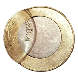 Alternative view of 10 Rupees New Year 2020 Major OFF CENTRE Error UNC Grade.