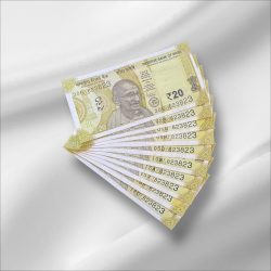 Rs 20/- India Banknote Same NUMBER 823823 x 10 Notes Latest Issue Unique and Rare