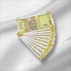 Rs 20/- India Banknote Same NUMBER 818829 * 10 NOTES Latest Issue Unique and Rare