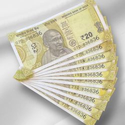 RS 20/- India Banknote Latest Issue Number Repeater 836836 x 10 GEM UNC Unique and Rare