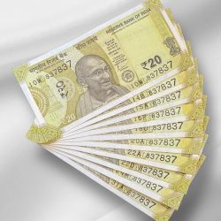 Rs 20 India Banknote Latest Issue Number Repeater 837837 x 10 GEM UNC Unique and Rare