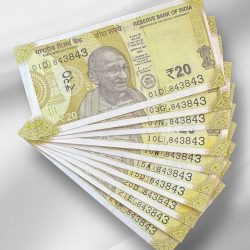 RS 20/- India Banknote Latest Issue Number Repeater 843843 x 10 GEM UNC Unique and Rare