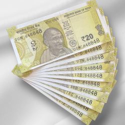 Rs 20 India Banknote Same Number 848848 Repeater 10 note Set Latest Issue Unique and Rare