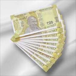 RS 20/- India Banknote Latest Issue Number Repeater 857857 x 10 GEM UNC Unique and Rare