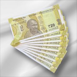 RS 20/- India Banknote Latest Issue Number Repeater 862862 x 10 GEM UNC Unique and Rare
