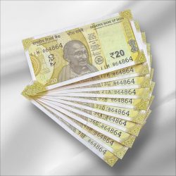 Rs 20 India Banknote Same Number 864864 Repeater 10 note Set Latest Issue Unique and Rare