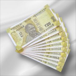 RS 20/- India Banknote Latest Issue Number Repeater 868868 x 10 GEM UNC Unique and Rare