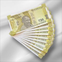RS 20/- India Banknote Latest Issue Number Repeater 869869 x 10 GEM UNC Unique and Rare