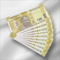 RS 20/- India Banknote Latest Issue Number Repeater 876876 x 10 GEM UNC Unique and Rare