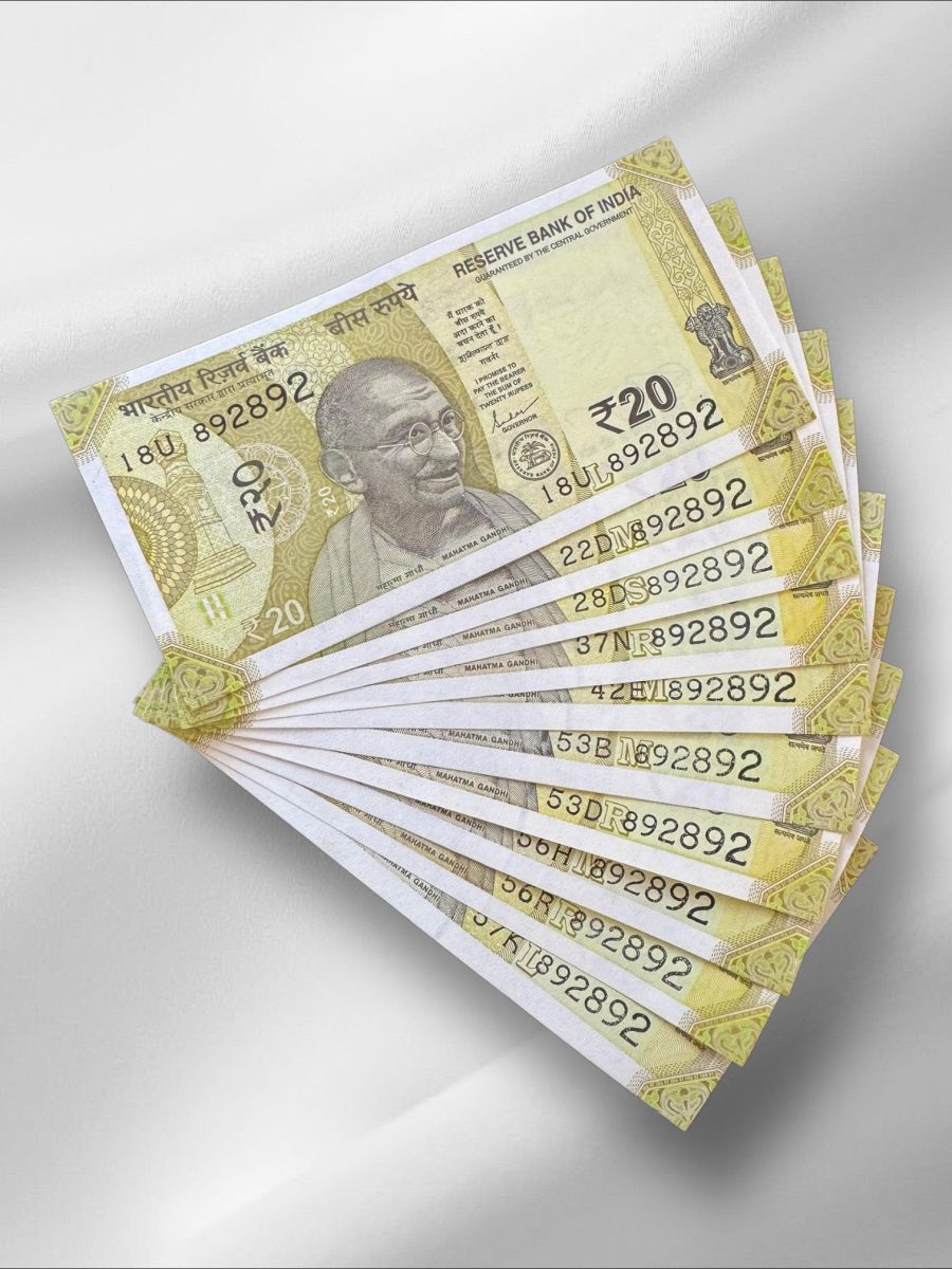 RS 20/- India Banknote Latest Issue Number Repeater 892892 x 10 GEM UNC Unique and Rare