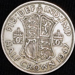 Copper-Nickel 1/2 Crown of George VI (AD 1947) from Great Brittain