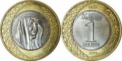 Saudi Arabia, 2016, 1 Riyal, KM #78, Bimetal, AUNC Condition, May have some black spots.