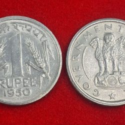 1 Rupee Coin 1950 Two Coin Set UNC Condition