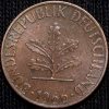 Bronze 1 Pfennig of Germany (AD 1966) with Oak Sapling