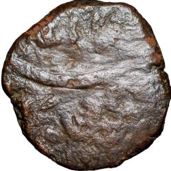 Alternative view of Copper Paisa of Maratha Confederacy - INO Shah Alam II (AD 1759-1806) Srinagar Mint Crude Style