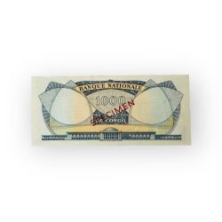 Alternative view of BANQUE NATIONALE 1000 SPECIMEN DU CONGO 1000 MILLE FRANCS