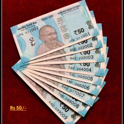 Rs 50/- India Banknote Solid Set Gem Unc 011001 to 099009 Latest Issue Unique and Rare