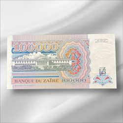 Alternative view of ZAIRE 100000 Bank note ending 786 Collectable Series Unique and Rare