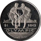 British Virgin Islands (British Overseas Territories), 1 Dollar, 2012, 2012 Summer Olympics, London, 4 coin set, UNC Condition. - Image 3