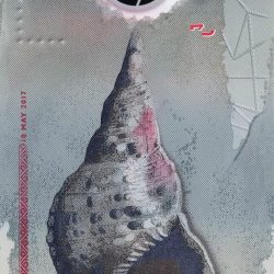 Alternative view of Polymer 5 Rufiyaa of Maldives Islands (AD 2017) with Football players, Fish & Dancers/Counch Shell