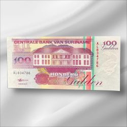 Suriname 100 Gulden Gem UnC Bank note ending 786 Collectable Series Unique and Rare