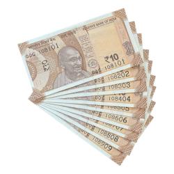 Rs 10/- India Banknote Gem Unc 108 sets Latest Issue Unique and Rare