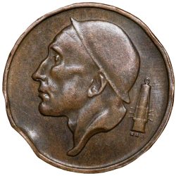 Bronze 50 Centimes of Belgium Country (AD 1969) with A Miner