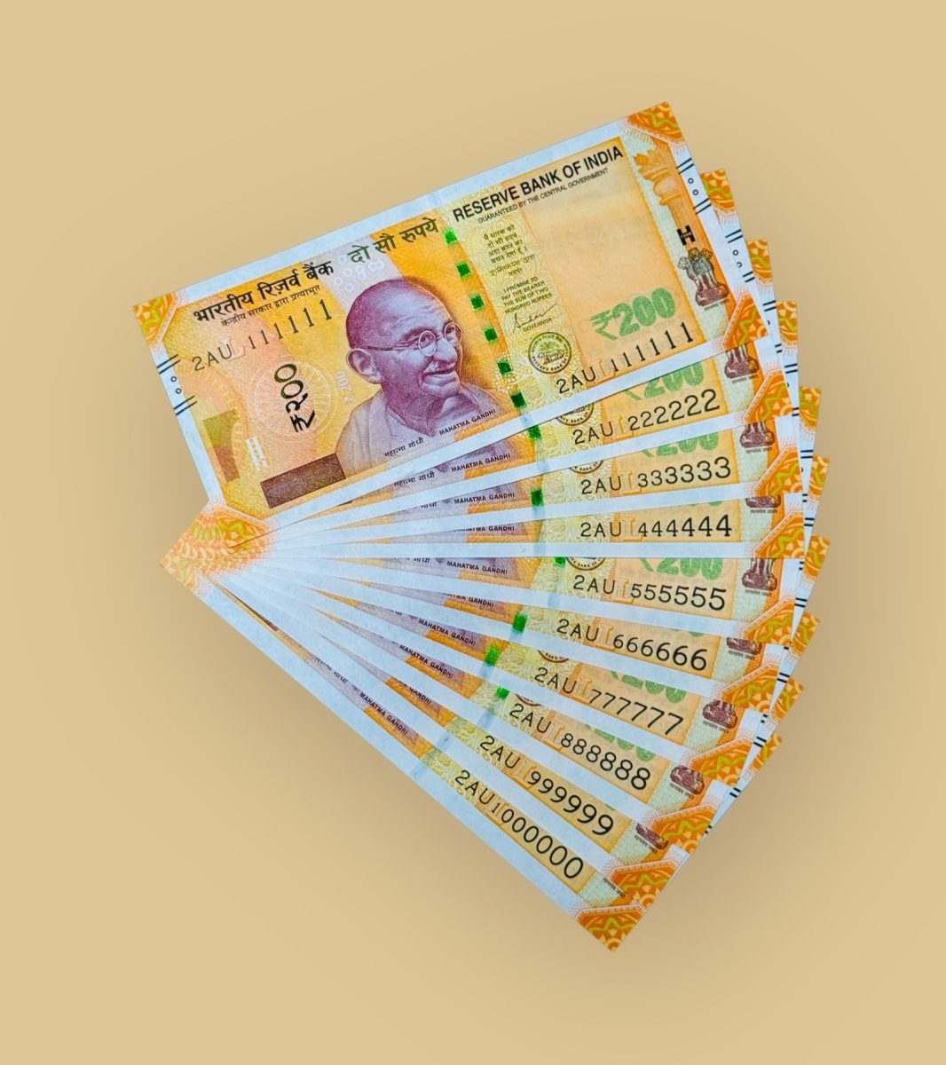 Rs 200/- India Banknote 10 Note Solid Set Gem Unc 111111 to 1000000 SAME PREFIX Latest Issue Unique and Rare