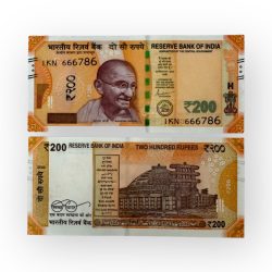 Rs 200 India Banknote Holy Solid Number 666786 Gem Unc Unique and Rare