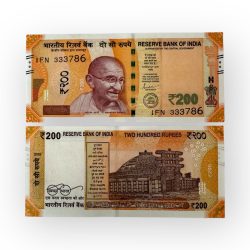 Rs 200 India Banknote Holy Solid Number 333786 Gem Unc Unique and Rare