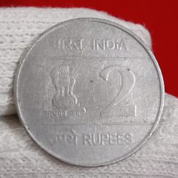 Alternative view of Two Rs Rare Coin Airforce Extra Fine Condition Calcutta Mint 01