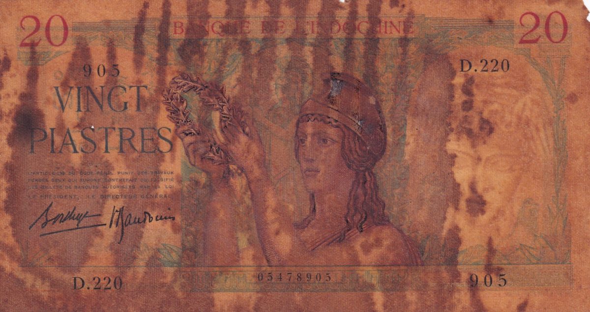 1949 French Indochina 20 Piastres RARE NOTE CONDITION AS PER IMAGE #B-2