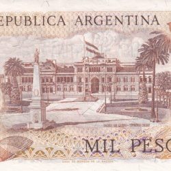 Alternative view of Argentina 1000 Pesos RARE UNC CONDITION NOTE #B-2