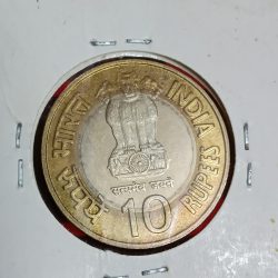 Alternative view of Ten Rs Rare Homi Bhabha Birth Centenary Year 2008-2009 M Mint Coin