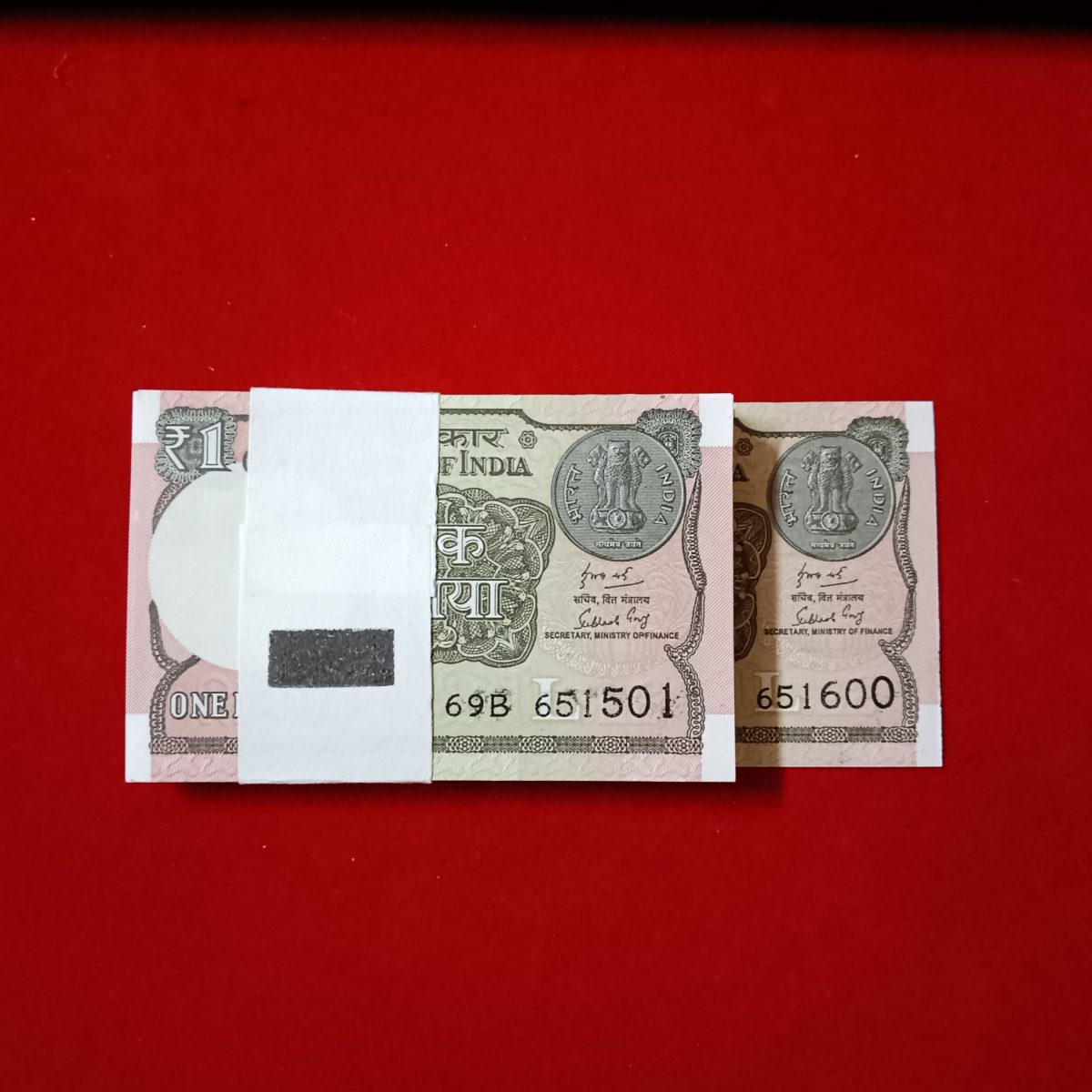 One Rs Rare New Full Bundle Finance Minister Subash Garg 2019 Year L Insert 651501