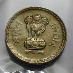 Alternative view of 5 Rs 2004 Hyderabad Copper Coin UNC Rare